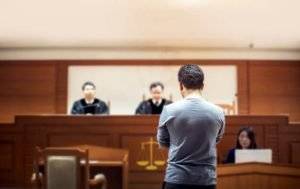 man in court