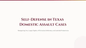texas criminal defense attorney analyzing legal case files on self-defense strategies in fort bend county domestic assault charges.